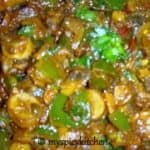 mushrooms green bell peppers cury, mushroom capsicum curry