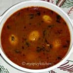 egg pulusu, guddu pulusu, kodi guddu pulusu, eggs in a tamarind based sauce