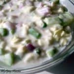 Cabbage cucumber in mustard yougurt dressing