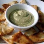 White bean dip with pita chips
