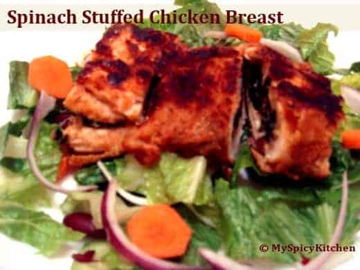 Spinach stuffed chicken breasts