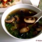 Bok Choy and mushroom soup