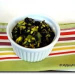 Spinach mung dal fry, palak mung dal fry, only curries, cooking with seeds - moung beans