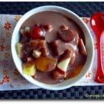 Chocolate Mela, Chocolate Custard, Chocolate Puding, Fruit Salad, Fruit Salad with Chocolate Custard, Blogging Marathon