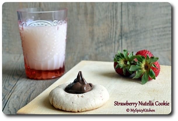 Strawberry Nutella Eggless Cookies