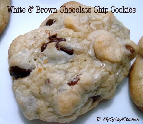 White & Brown Chocolate chip oatmeal cookies