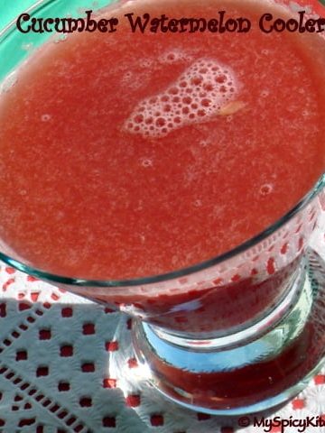 Glass of cucumber watermelon cooler