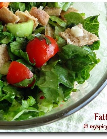 Fattoush, Lebanese Bread Salad, Lebanese Salad, Blogging Marathon