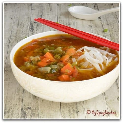 Arunachal Cuisine, Sikkim Cuisine, Vegetable Noodle Soup, Blogging Marathon