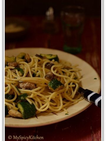 Spaghetti al Limone, Pasta in Lemon Sauce, Italian Food, Italian Cuisine, Blogging Marathon,
