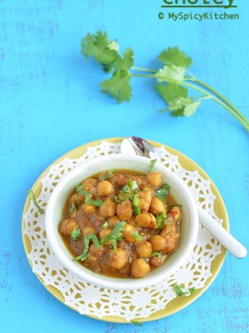 Chana Masala, Chole, Punjabi Chole, Punjabi Choley, Chickpeas Curry, Garbanzo Beans Curry, Cooking from Cookbook Challenge, CCChallenge
