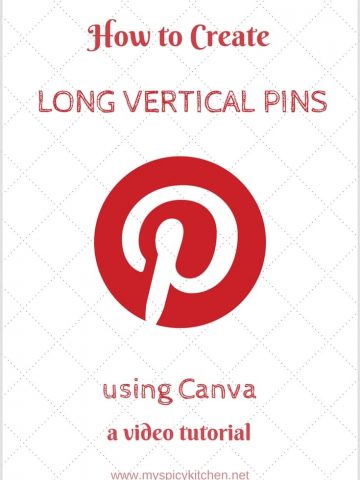 A graphic on how to create long vertical Pinterest pins in Canva