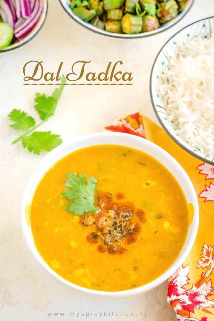 Delicious Instant pot dal tadka is a spicy flavorful Indian dal.  It pairs well with rice and Indian flatbreads