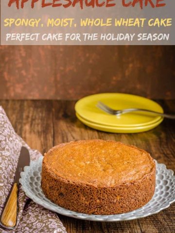 Applesauce whole wheat cake is a moist tasty holiday cake