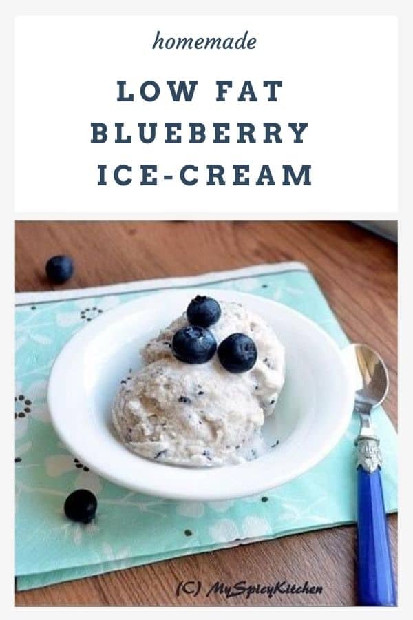 A bowl of low fat blueberry ice-cream
