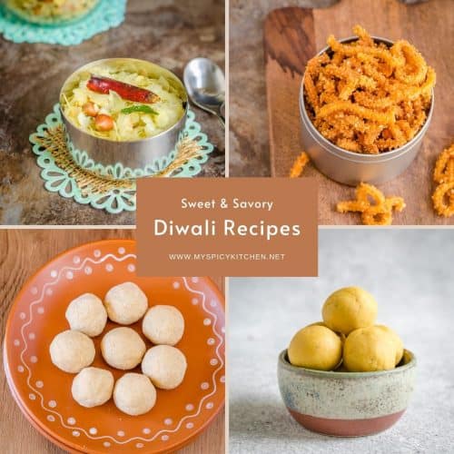 Collage of Diwali recipes.